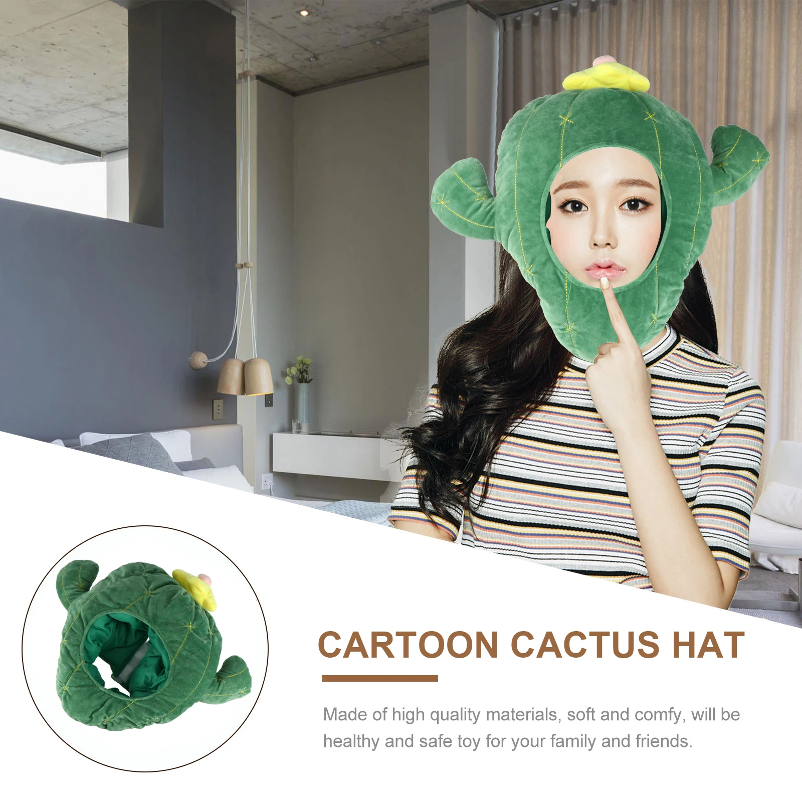 

Creative Cactus Party Hat For Kids Cosplay Photo Masquerade Birthday Parade Comfortable Soft Decorative Head Accessories