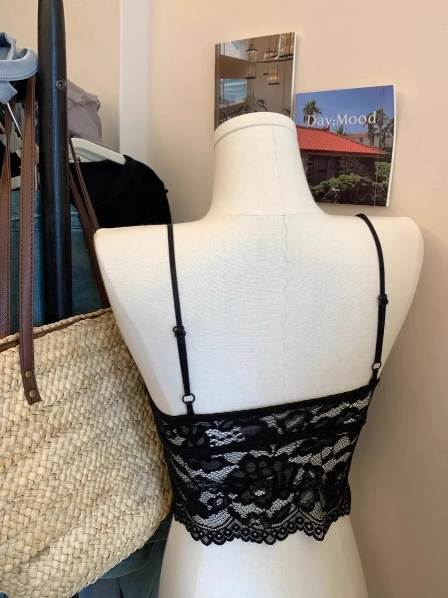 Spitzenbesatz Trägerweste Damen Sommer Kleine Größe Brtte Einteiler ort Svel Top Innenbekleidung Schönes Ba-Design