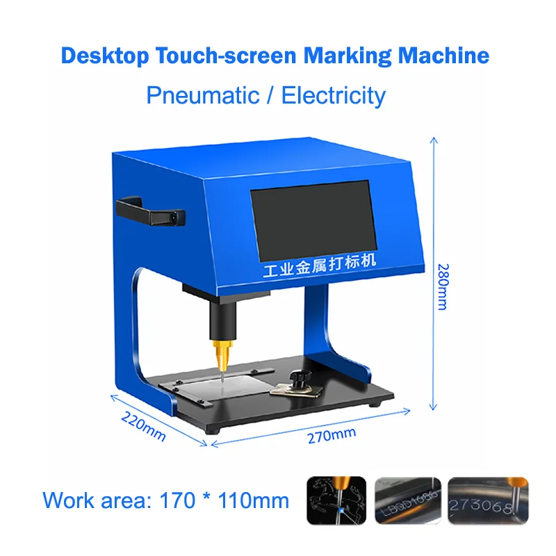 170x110mm pneumatico Eelectric Desktop Touch-screen ntarghetta macchina per incidere macchina per parti metalliche