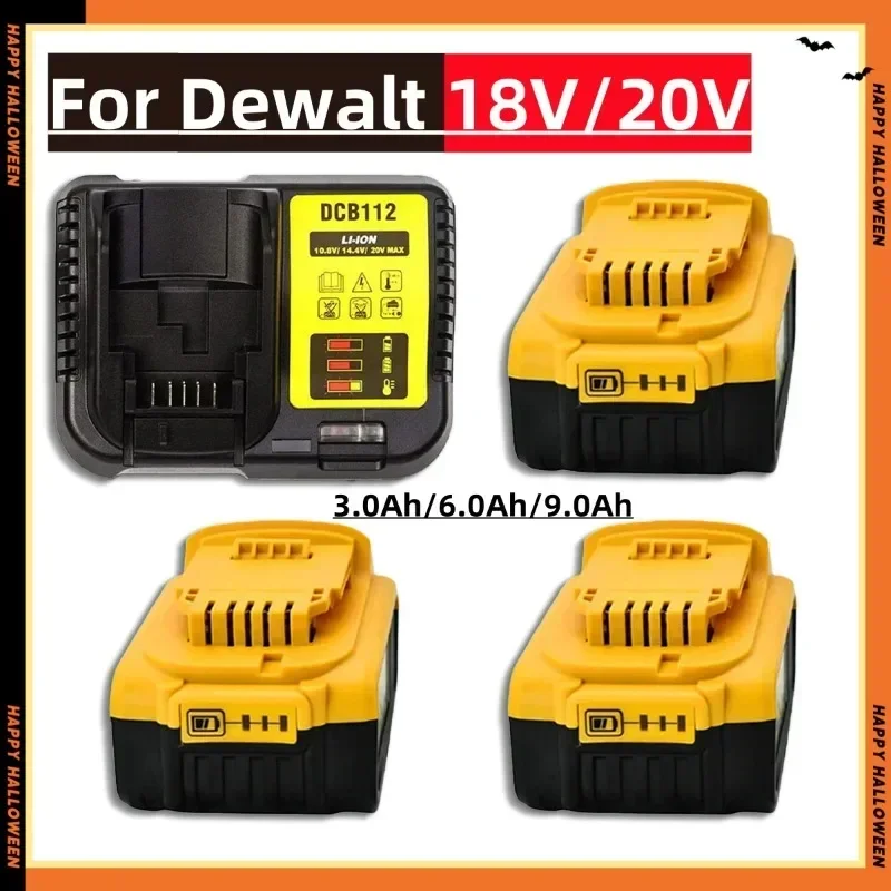 

For Dewalt DCB200 DCB184 Series 18V/20V Rechargeable Power Tool Accessories Power Tools, Lithium Battery Replacement + Charger