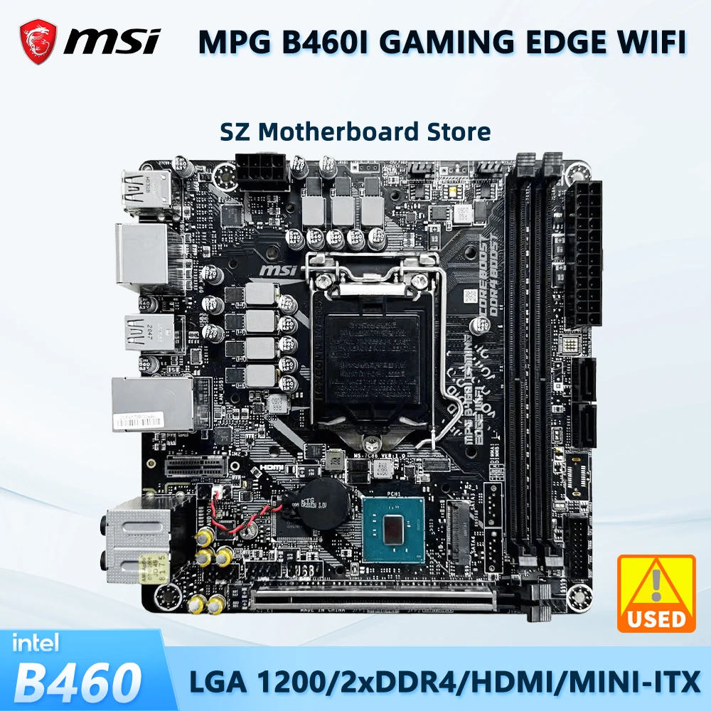 MSI B460 Mini-ITX Motherboard MPG B460I GAMING EDGE WIFI Motherboard LGA 1200  DDR4 64GB support i9-10900 10600 10400F 10100 cpu