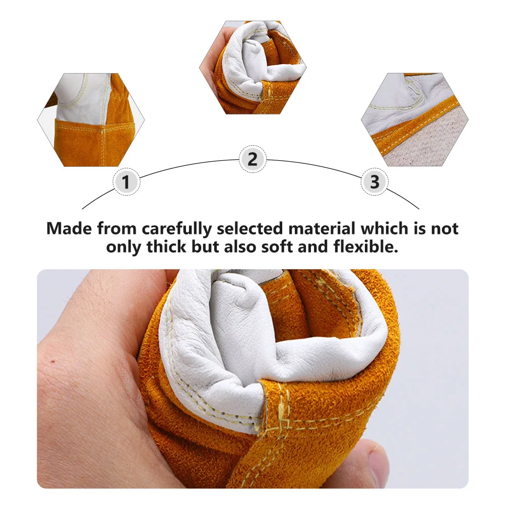 

1 пара садовых сверхпрочных рабочих перчаток из овчины для садоводства, уличного двора, ограждения, ландшафтного дизайна, столярных работ, защитная ручная одежда