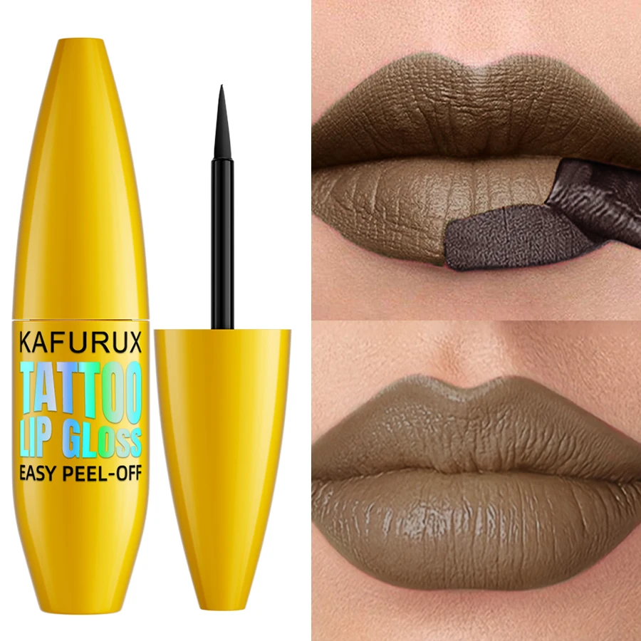 Peel Off Black Brown Lip Stain Reveal Long Lasting Waterproof Matte Lip Tint Makeup Non-stick Cup Natural Cosmetics Gifts