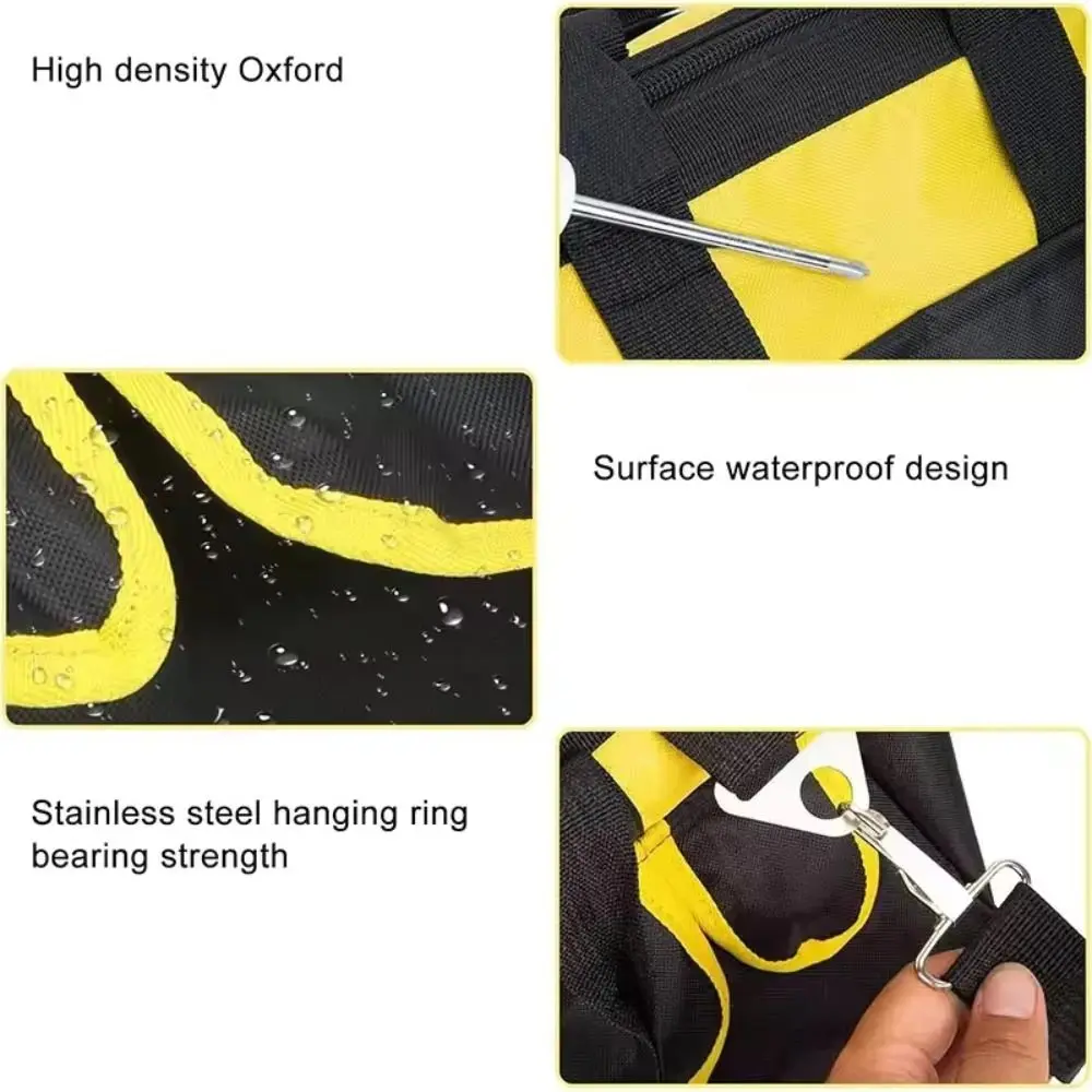 

Thicken Big Capacity Multifunctional Tool Bag Waterproof Wear-Resistant Upright Stand Electrician Storage Bag Padded Strap