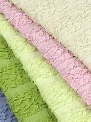 Bubble Fabric Pleated Stripes Dress Coat Clothing Designer Diy Sew Per Meter Cloth Apparel Sewing Polyester Material