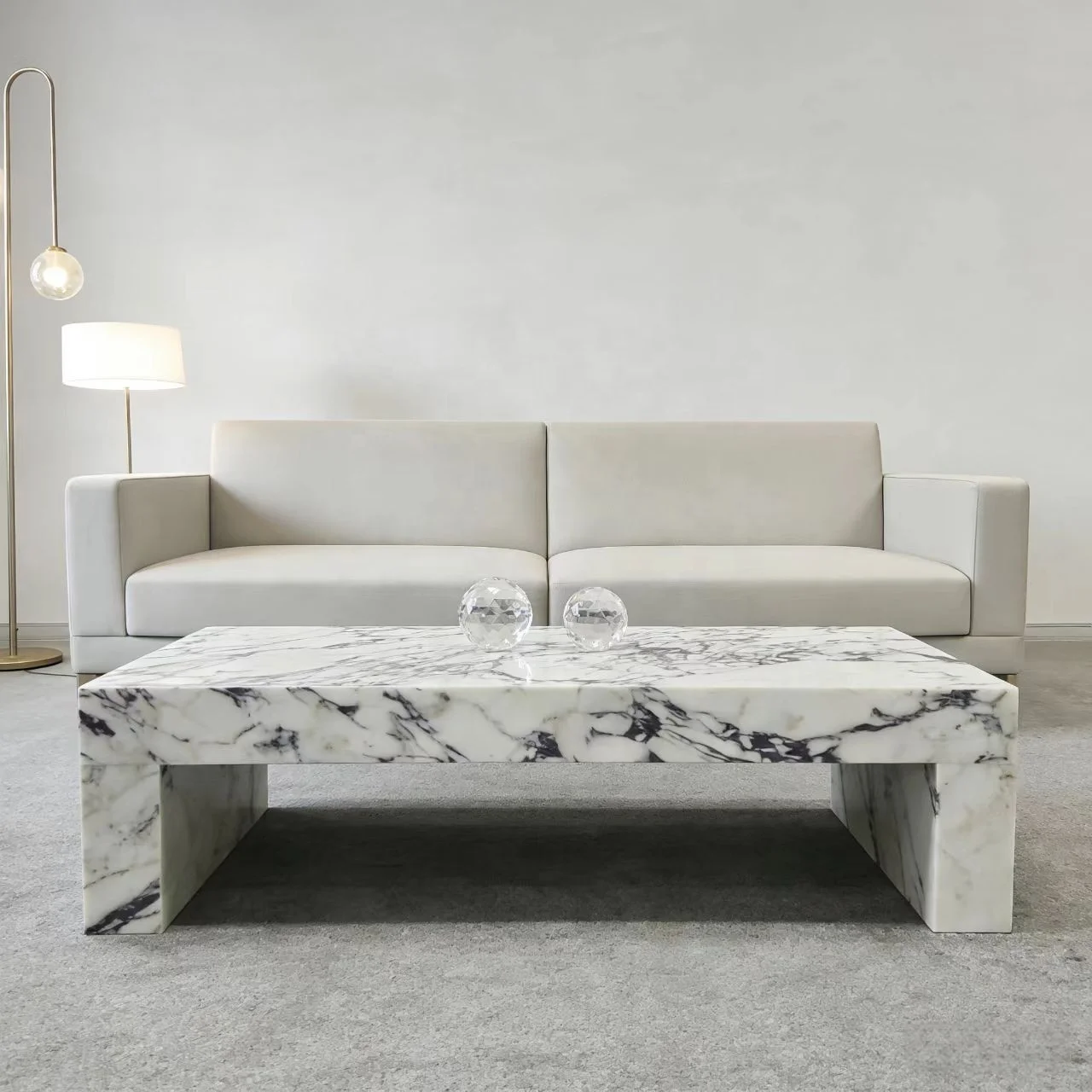 Modern luxury Nordic marble base durable coffee table violet base center table set furniture bedroom living room