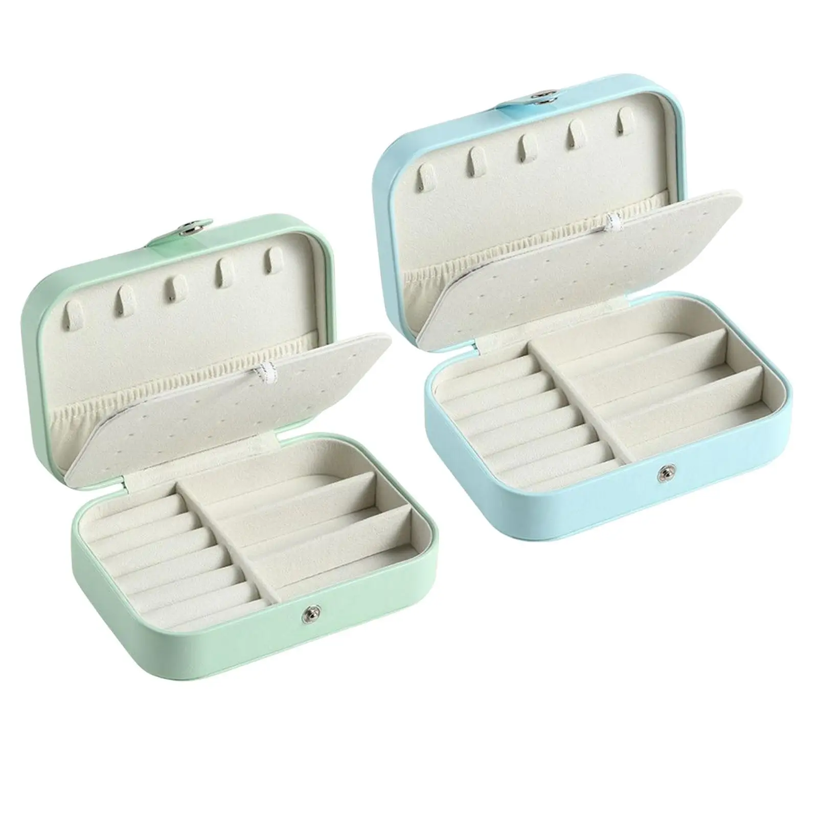 

Small Travel Jewelry Box 2 Layer Waterproof Storage Case for Watches Rings
