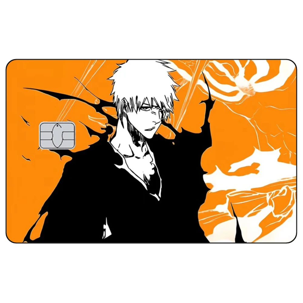 ACG Credit Card Skin Sticker TV Anime Kurosaki Ichigo Matte Stickers for VISA JCB MasterCard and Other IC Card Decoration view 3