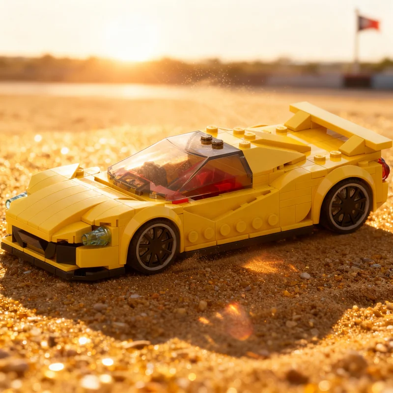 

210 деталей MOC City Champions 8 YellowsuperMRcar: Конструктор-модель, Архитектурные блоки, DIY, Креативный подарок на Рождество, Идея для игрушки, Развивающая игрушка