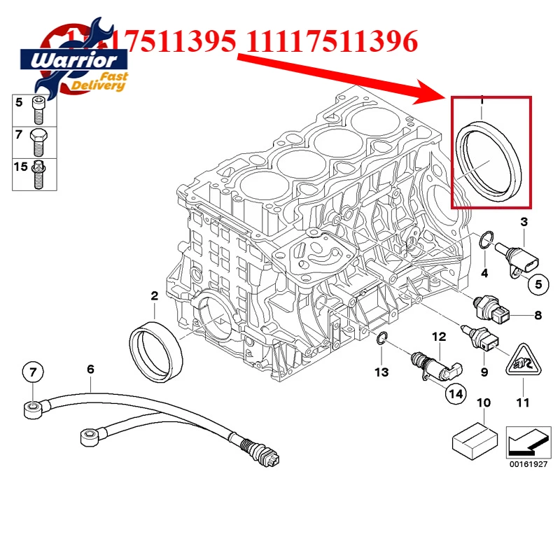 Car Parts 11117511395 11117511396 Engine Crankshaft Seal O Ring for BMW E90 E91 316i 318i 320i 325d 328i 330d 335i 340i