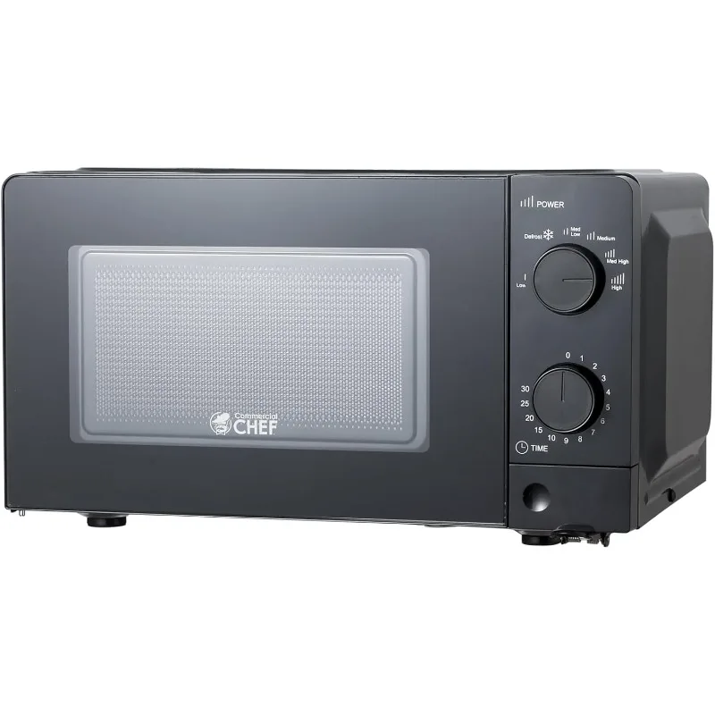 

0.6 Cubic Foot Microwave with 6 Power Levels, with Grip Handle, 700W with 30 Minute Timer and Mechanical Dial Controls, Black