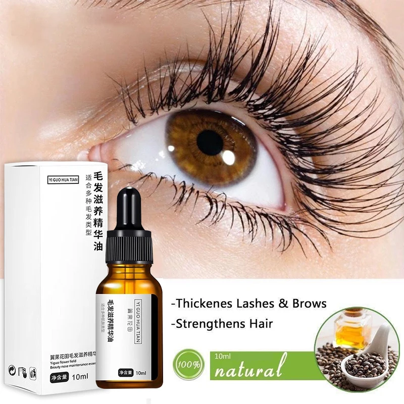 Olejek do włosów dla kobiet i mężczyzn, rzęsy, brwi, zagęszczający włosy, nawilżający, naturalny, wydłużający, czarny, kręcony, delikatny i bezśladowy.