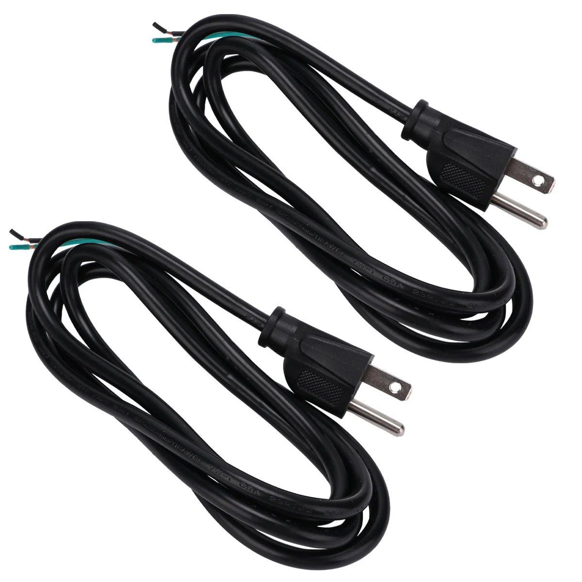 

2Pcs 3-Prong Power Cable 1.5m Us Plug Heat-Resistant Safe Pigtail Cord Computer Monitor Printer Equipment Wire