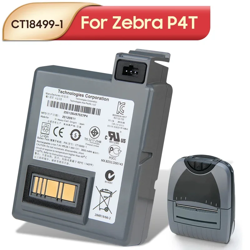 Brand New Replacement Battery CT18499-1 For Zebra P4T Mobile Printers Batteries 3800mAh