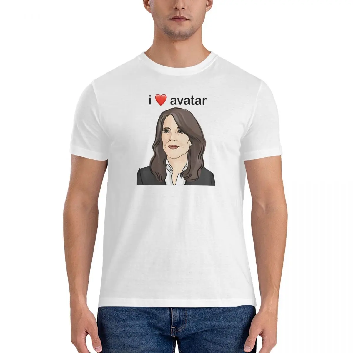 I Heart Avatar T-Shirts for Men Marianne Williamson Awesome Pure Cotton Tee Shirt Round Neck Short Sleeve T Shirt Party Clothing