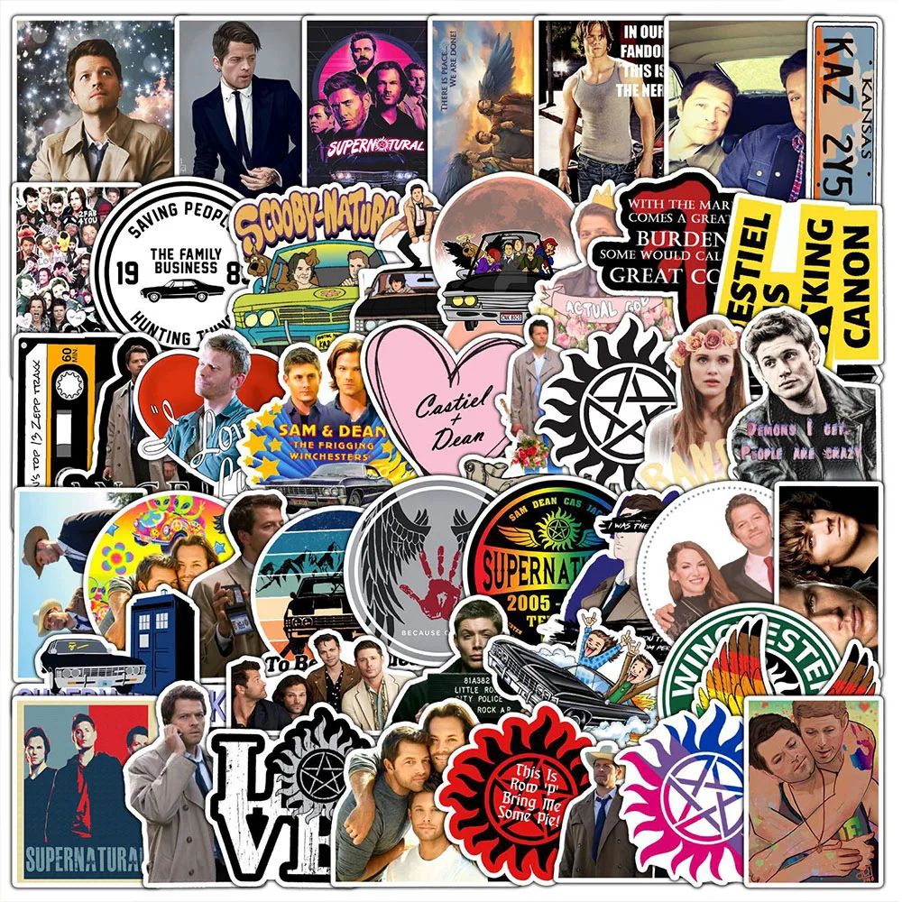 

50PCS Classic TV Series Supernatural Stickers Personalized Cool Decoration Stationery Box Water Cup Scooter Graffiti Decal Toy