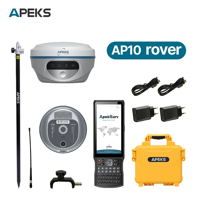 Land Survey GNSS RTK Receiver APEKS AP10 UM980 With 1408 Channels IP65 32GB Storage IMU Tilt 120 Apeksurv Software