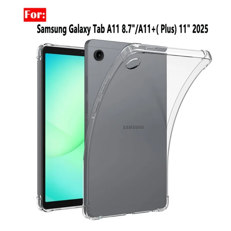

Для Samsung Galaxy Tab A11 8,7 дюйма SM-X130/A11+( Plus) 11-дюймовый чехол 2025 SM-X230 SM-X233, прозрачная подушка безопасности, мягкий чехол из ТПУ