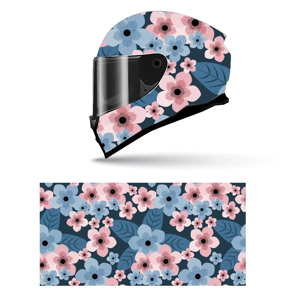 

Japanese Floral Pattern Full Helmet Wrap Sticker Motorcycle Helmet Racing Graphic Decal Vinyl Wrap Helmet Decorative Sticker