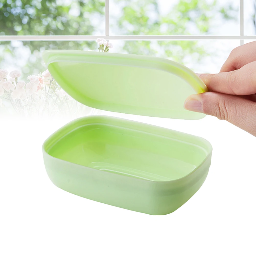 

2Pcs Portable Soap Box Waterproof Lightweight PP Dish Leak Proof Home Bathroom Travel Container Anti Slip Design