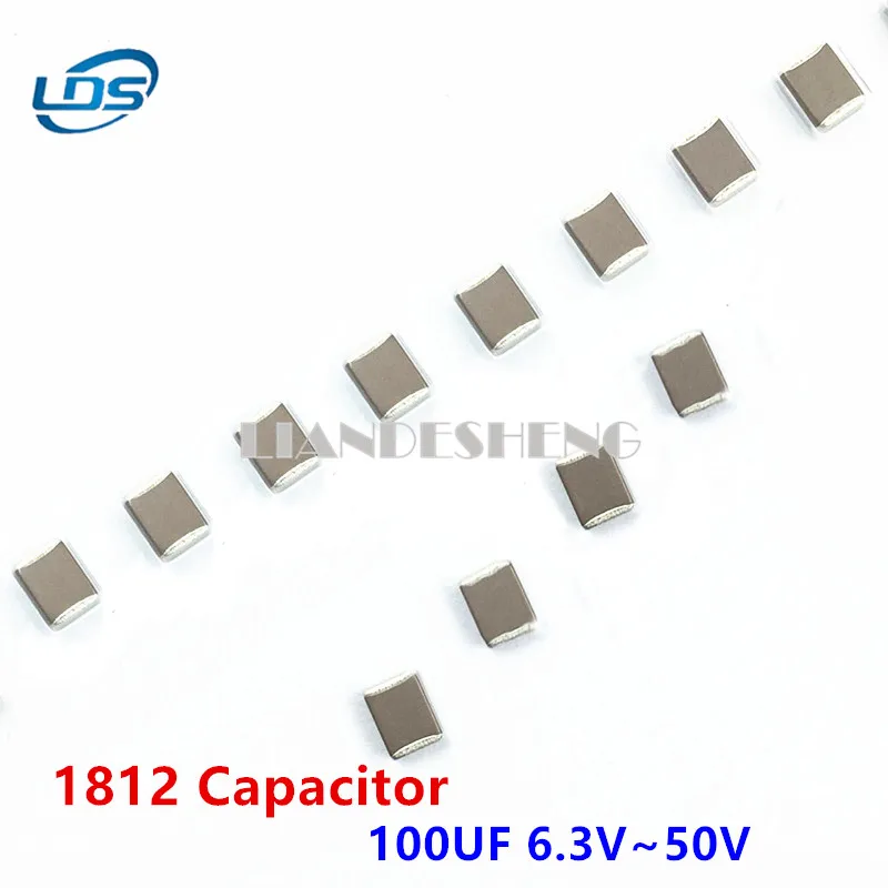 10pcs Patch Ceramic Capacitor 1812 100UF 107M 6.3V 10V 16V 25V 50V 4532 MLCC