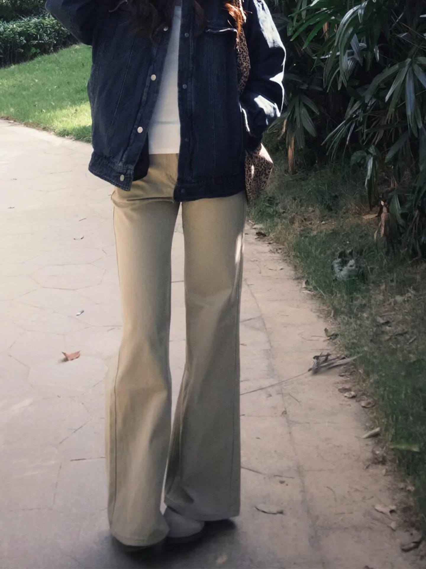 Retro Fce Gefüttert Breite Bein Jeans frauen Kleine Größe Casual Winter Neue Sle Khaki Farbe Denim Hosen Hohe Taille gerade Rohr