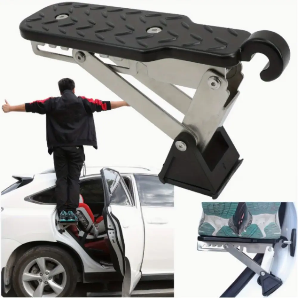 

Foldable Car Door Step Universal Multifunction Lock Hook Foot Pedal Aluminum Alloy Safety Hammer Auto Assist Pedal