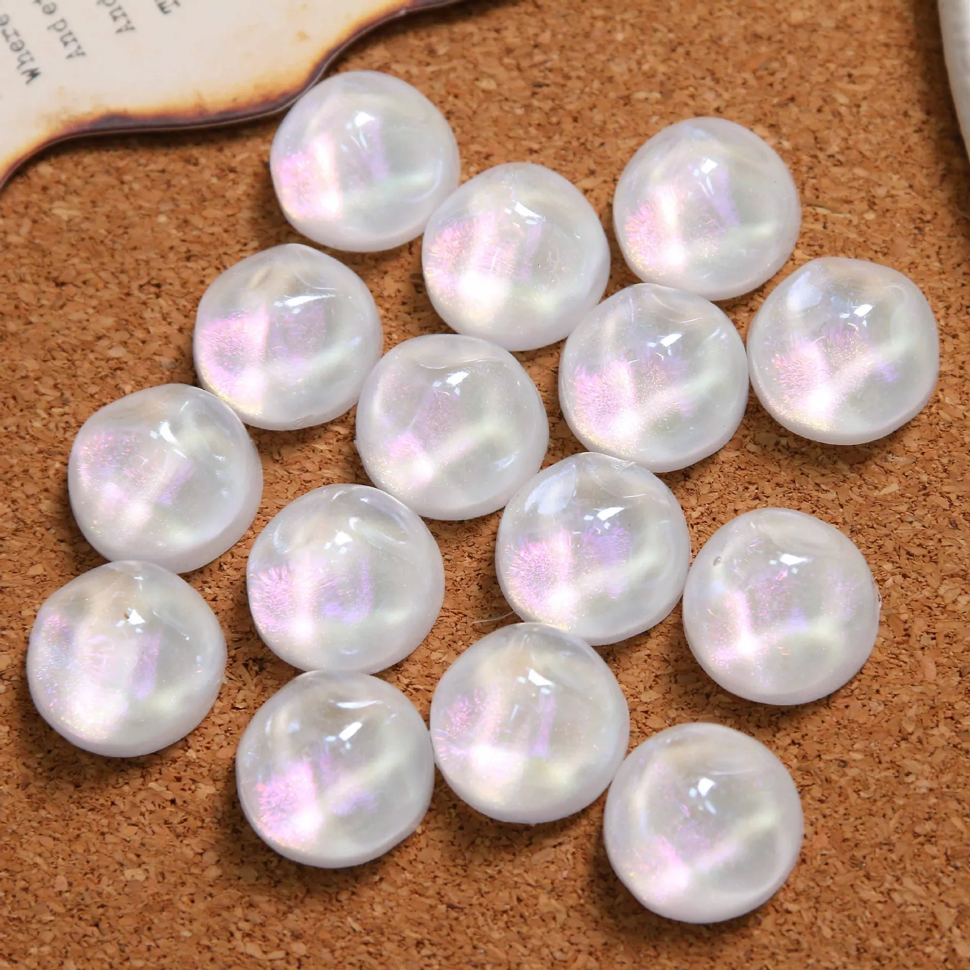 5pcs Fariy Shiny Rotundity Ripple Resin Flatback for Jewelry Making DIY Pendant Charms Women's Earrings Accessories