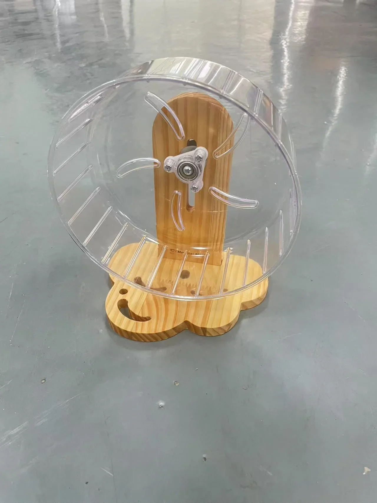 Hamster Running Wheel Silent Transparent With Wooden Stand Portable Exercise Toy For Syrian Hamsters Gerbils Small Pet Cage view 6
