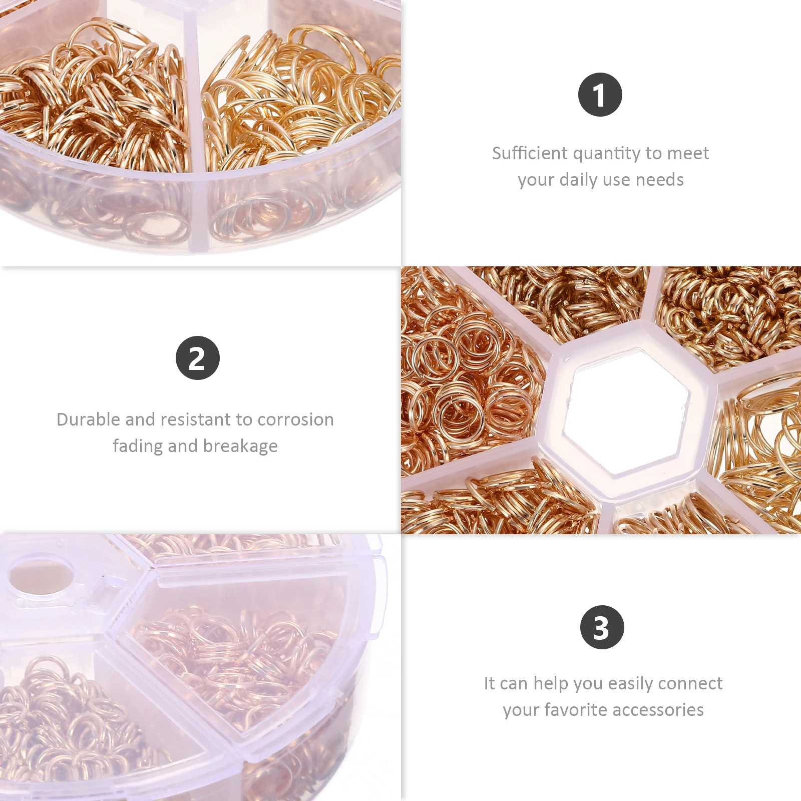 

Metal Connector Split Rings Durable Jewelry Making Supplies Necklace Bracelet DIY Craft Keychain Phone nament Jump Rings