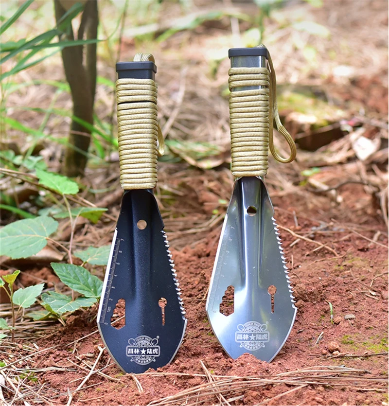 Imagem -04 - Multifuncional pá de Jardim Sawtooth Hex Wrench Escavando Espátula Faca Lança Jardim Bonsai Spade Tool Sobrevivência pá Militar