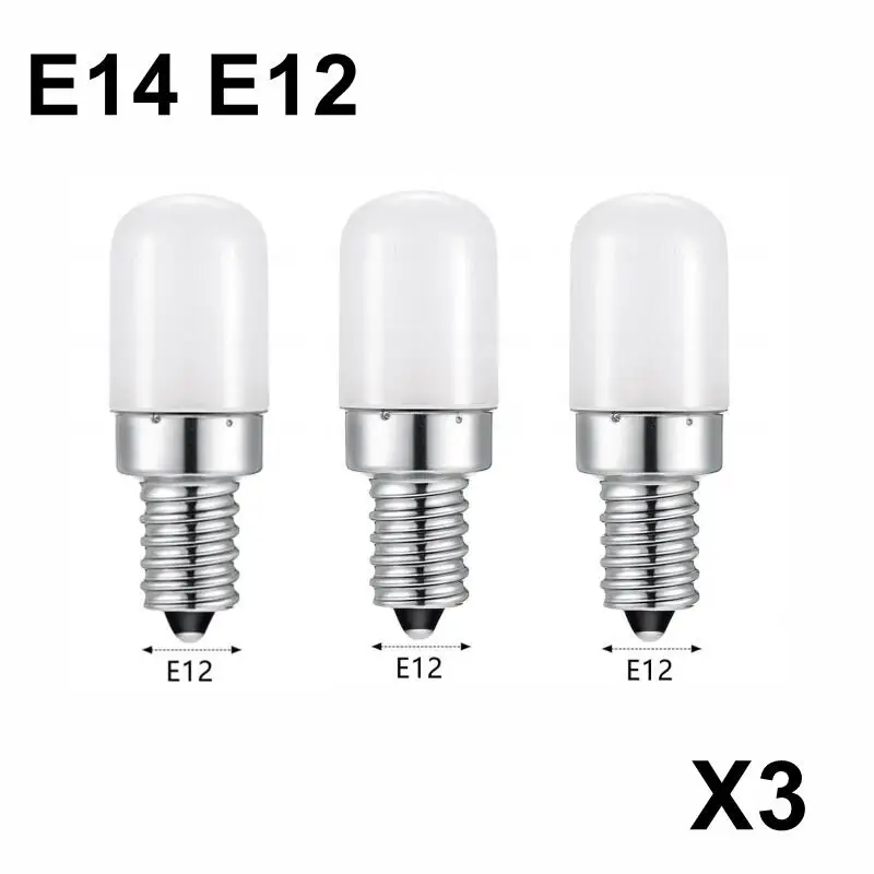 3pcs/lot 3W E14 E12 LED Fridge Light Bulb Refrigerator Corn bulb AC220V LED Lamp White/Warm white SMD2835 Replace Halogen Light