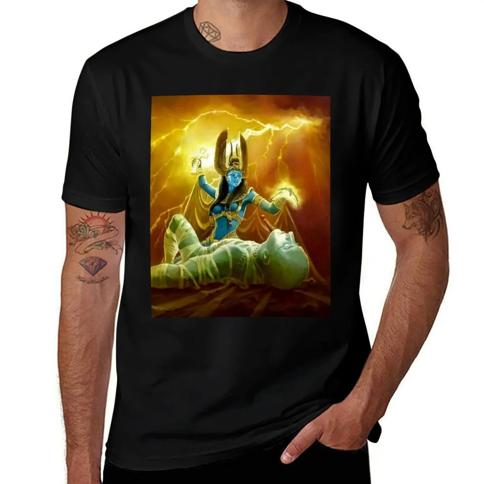 

Isis resurrecting Osiris from Death T-Shirt Running Performance Short Sleeve Tee