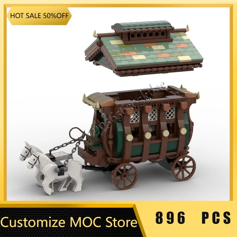 Nouveau 896 pièces vente chaude Moc médiéval luxe Wagon maison bloc de construction personnaliser bricolage éducation assemblage enfants jouets cadeaux Surprise