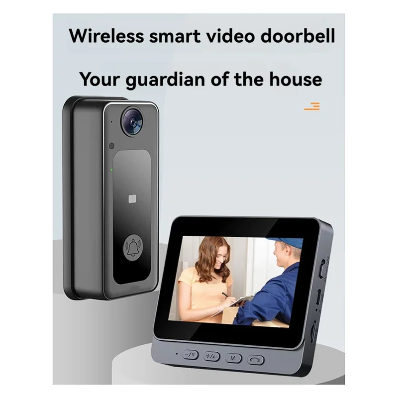 ABJF-Tuya 4.3In LPS-Screen Wireless Intercom Doorbell With HD Night Vision Video Camera Smart Security Visual Doorbell