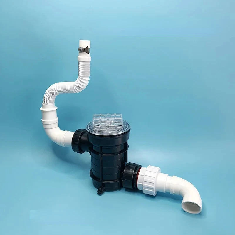 Hair drainage-water pump prefilter anti-blocking filter connection pipe for Barber Shop bath pool