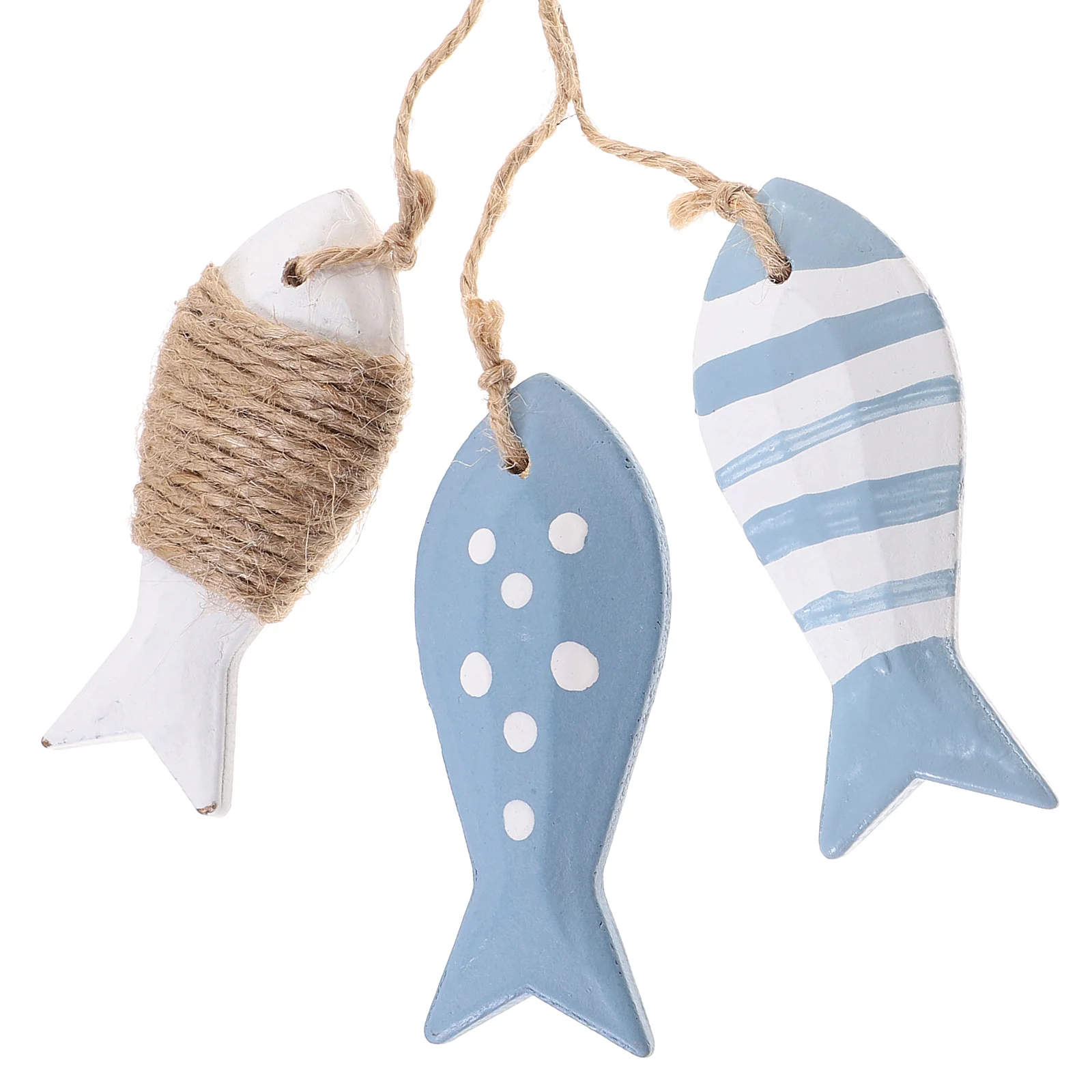 Small Fish String Wall Hanging Mediterranean Wooden Home Small Fish Stringation Small Fish Stringations Beach Ornaments Vintage