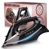 Steam Iron Electric Portable for Clothing 8in 1 Large Power 2600W Ceramic Anti-Calc Anti-drip Coating