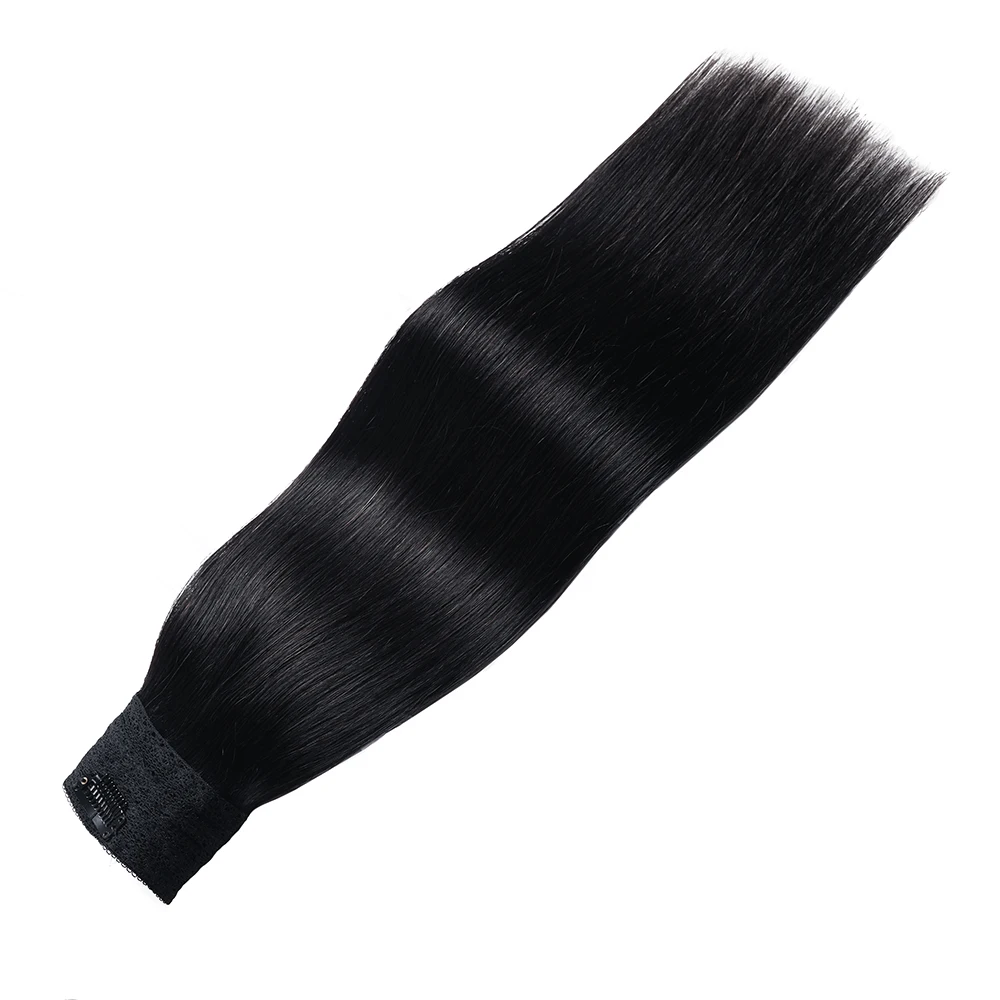 Invisible Wire Hair Extensions Real Human Hair 12-24Inch Dark Brown Transparent Fish Line Clip-Ins Hair Piece 100% Remy Huma - view 3