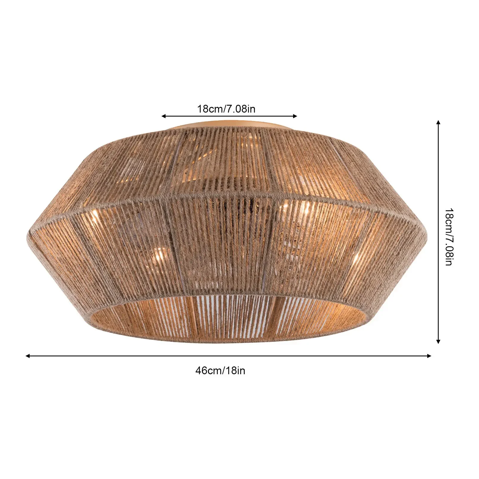 مروحة سقف حديثة على شكل قفص الروطان بتصميم بوهو مع جهاز تحكم عن بعد 6 سرعات #4