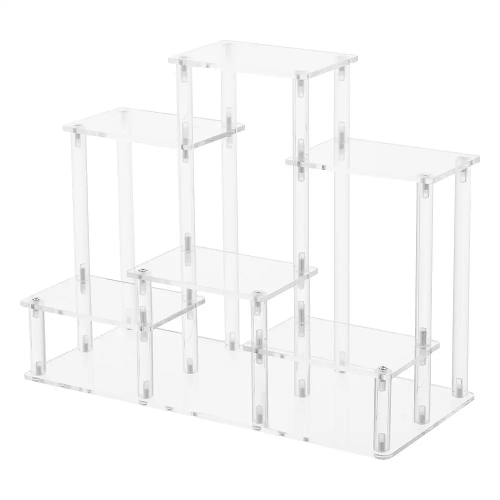 

Transparent 6-Tier Acrylic Display Riser Clear Rectangular Display Stand Perfume Cosmetic Storage Rack Collectibles