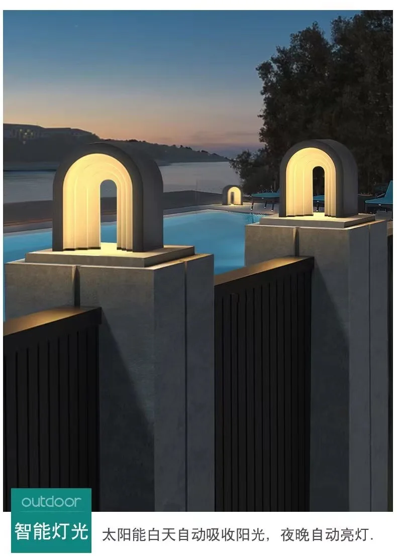 Lampada da parete stigma Luce solare da giardino per esterni Lampada da pilastro impermeabile per porta molo