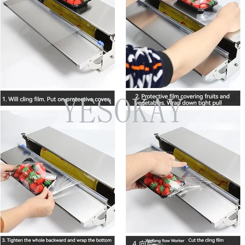 Household Food Preservation Fresh Fruit and Vegetable Film Packaging Machine Film Packaging Sealing Machine Cling Film Cu JY-001