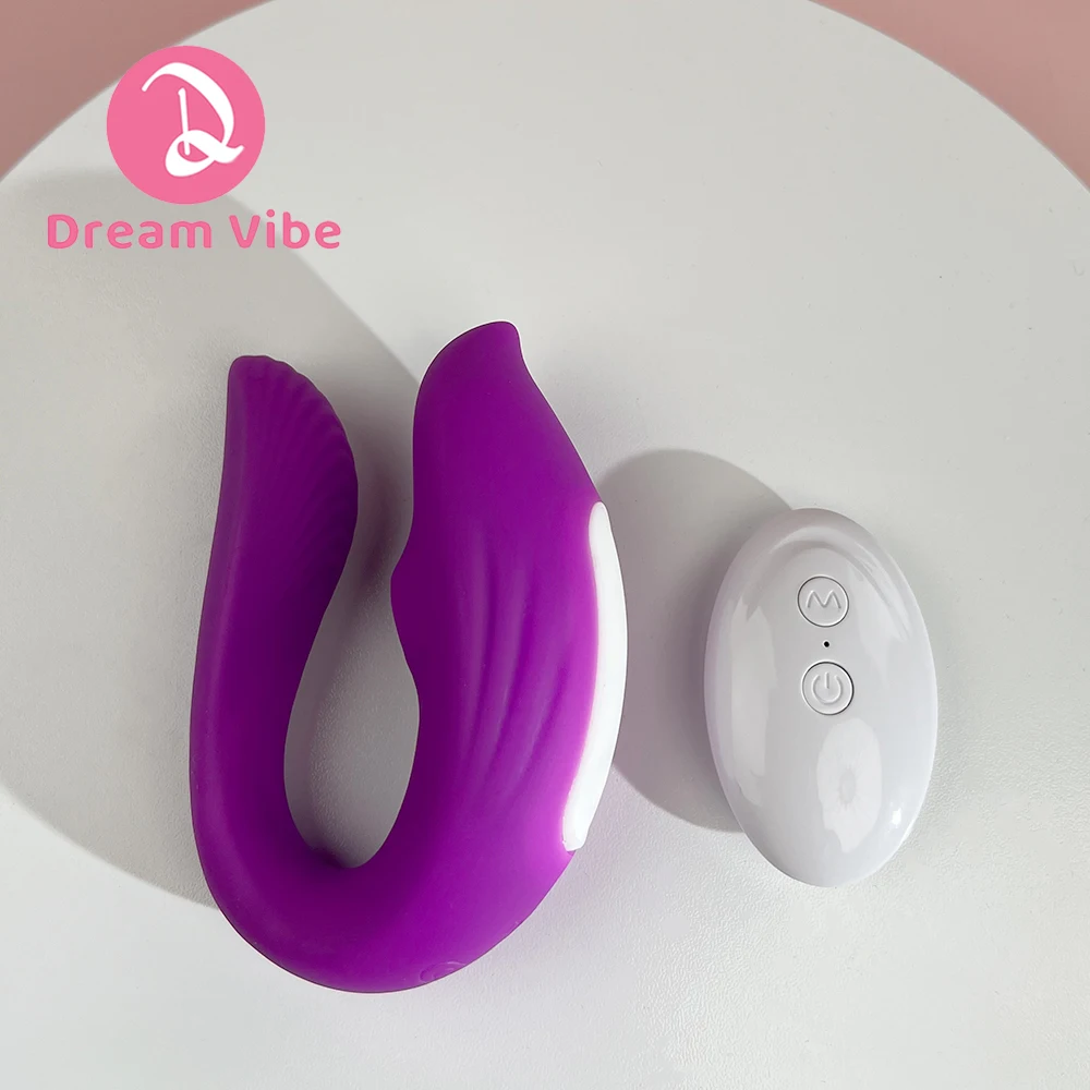 Telecomando Indossabile Panty Vibe Clitoride e Giocattolo Del Sesso Vaginale delle Donne Forma di U Coppia Giocattolo Ventosa Masturbatore Femminile Dildo Massaggiatore