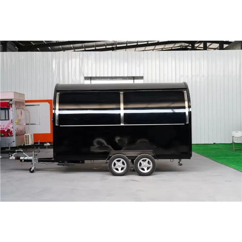 Galvanized Retro Concession Food Trailer, Best Design Mobile Square Food Truck For USA