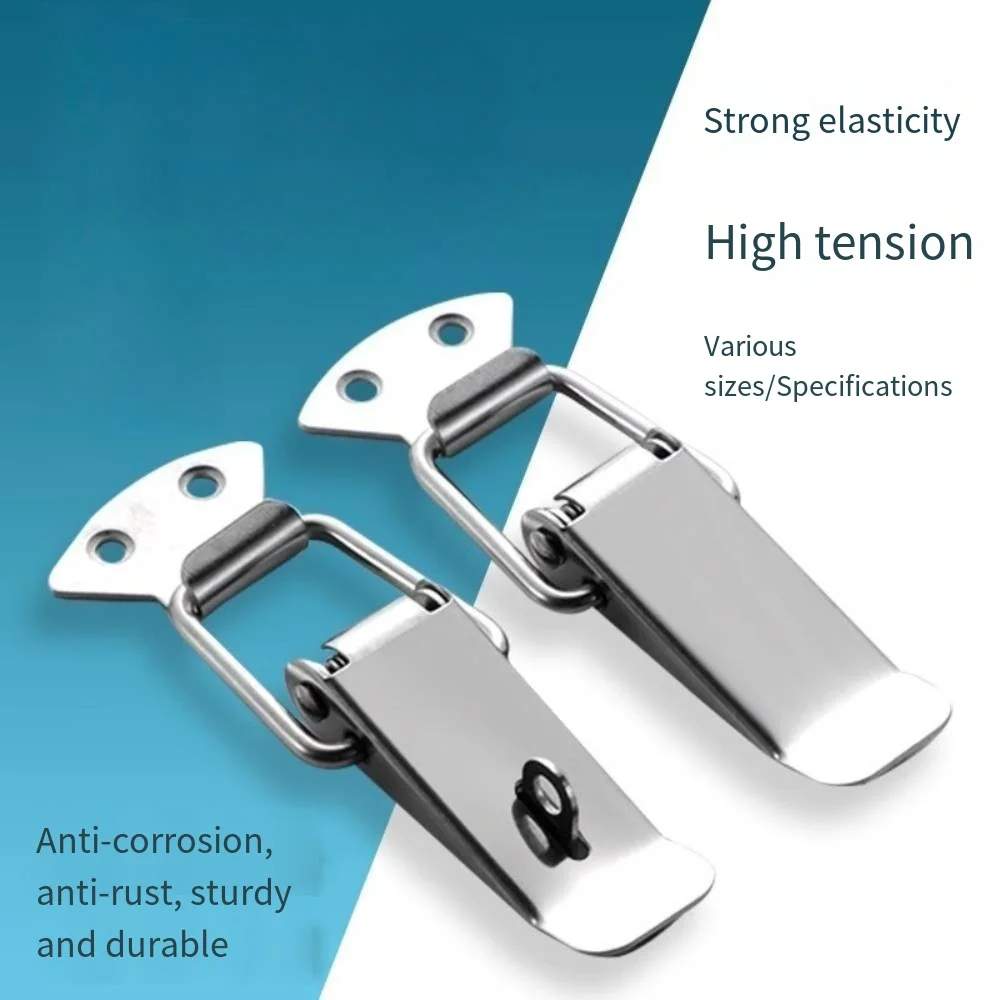 

Duckbill Spring Mouth Buckle Stainless Steel Spring Hasps Toolbox Wooden Box Buckles Suitcase Cabinet Door Safety Lock Buckles