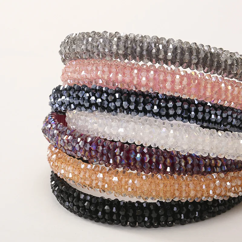 Повязка на голову, 1 шт., милый корейский аксессуар для волос со стразами, удобная посадка, простой элегантный женский подарок