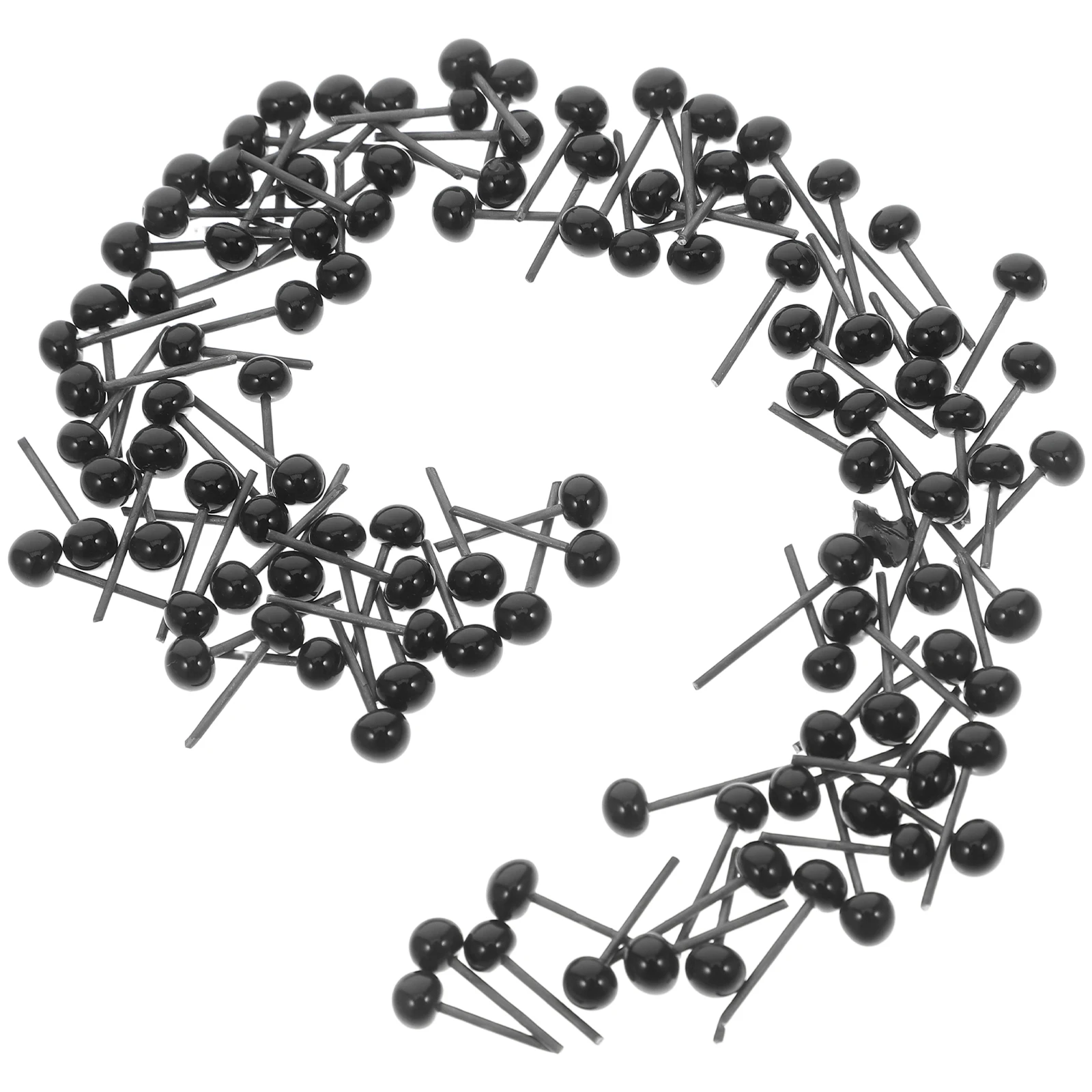 50 paires d'yeux de haricot noir, gros chat auto-adhésif pour artisanat, globes oculaires, animaux en peluche