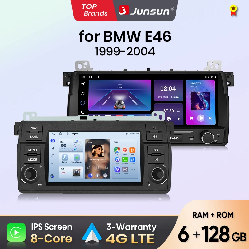 Image of Junsun 7" 10,26" Kabelloses CarPlay Android Auto Autoradio für BMW E46 M3 318 320 325 330 335 Multimedia Kabelloses Apple CarPlay Smart Intelligentes System IPS Touchscreen Stereo Videoplayer 2 Din