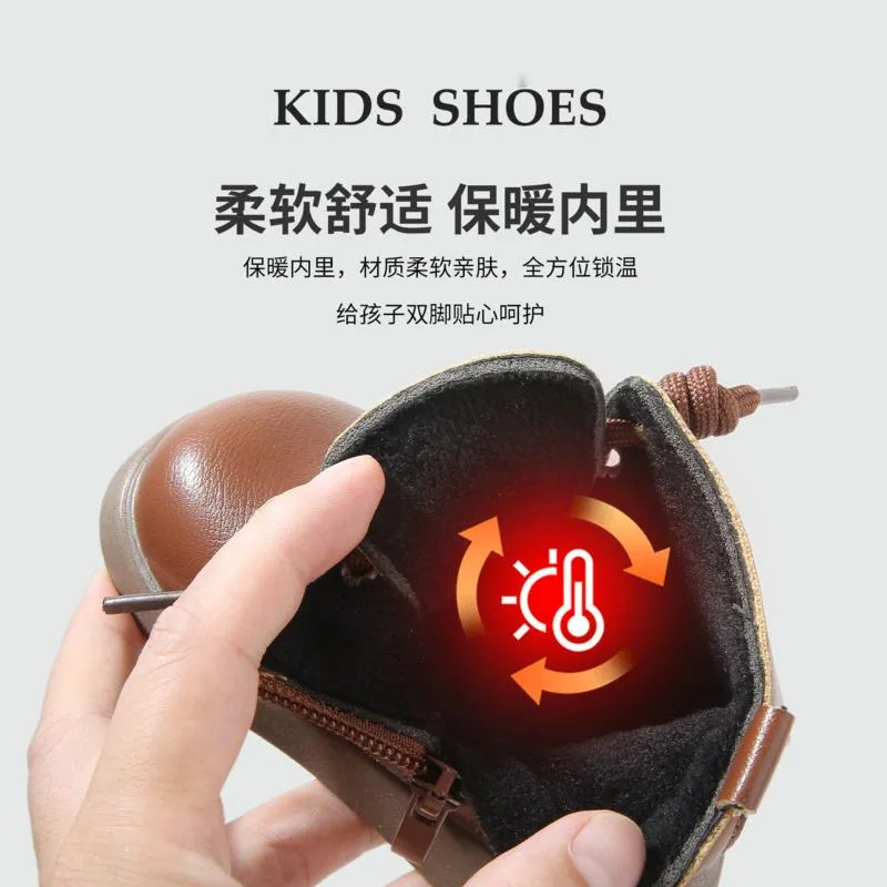 الشتاء الصلبة بو الاطفال أحذية الموضة أفخم الأحذية الدافئة للطفل بنين بنات البريدي لينة أسفل طفل الأطفال حذاء الكاحل #4